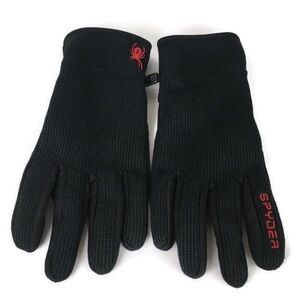 Spyder Black Gloves with Logo Detail